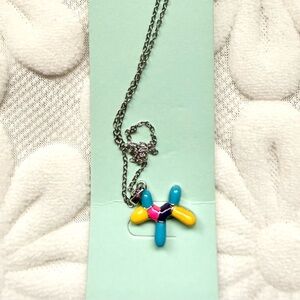 Colorful Balloon Dog Pendant Necklace – Brand New